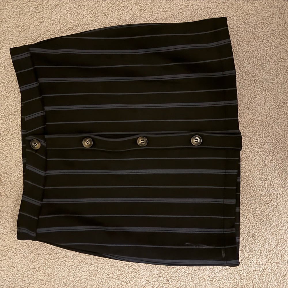 Miami Black and Gray Striped Mini Skirt